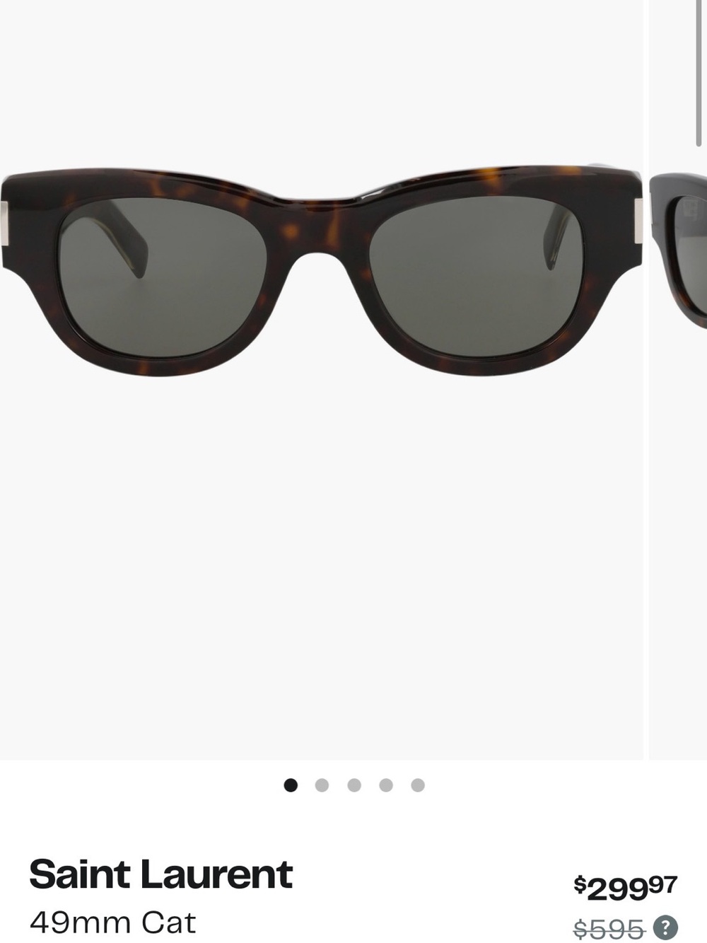 Saint Laurent Tortoiseshell Frame Black Lens Sunglasses